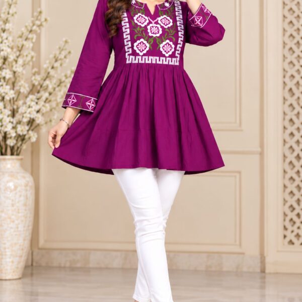 Heavy Rayon Embroidered Festive Top for Women