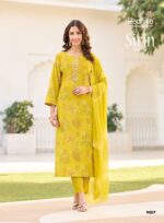 Radhika Sirin Vol 9 suit with Vertican foil print and embroidery work