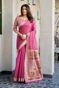 Surbhi cotton jacquard saree pallu design