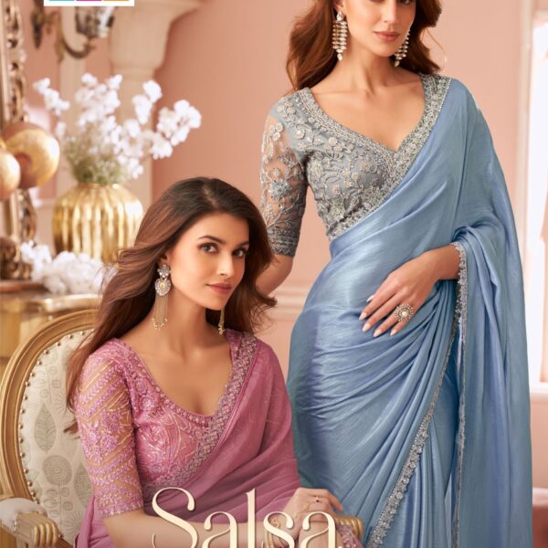 TFH Salsa Style Vol 4 Designer Georgette & Shimmer Sarees The OM Dresses